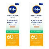 Kit com 2 Unidades de Protetor Solar NIVEA SUN Facial Beauty Expert Controle de Oleosidade Com Cor Média FPS 60 50g Kit com 2 Unidades de Protetor Solar NIVEA SUN Facial Beauty Expert Controle de Oleosidade Com Cor Média FPS 60 50g