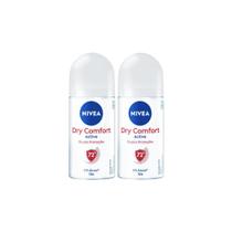 Kit com 2 Unidades Desodorante Rollon Nivea 50ml Feminino Dry Comfort 53526