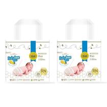 Kit Com 2 Unidades Fralda Babybee Rn 1,7-3 Kg Com 20 Fraldas