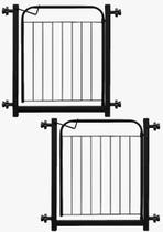 Kit com 2 unidades Portão para Cachorros Grade Pet 69cm A 83cm Com Extensor de 10 Cm - PRETO