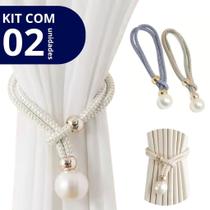 Kit Com 2 Unidades Prendedor de Cortina Com Perola Luxo - Ideal para Sala, Quartos Kit Com 2 Unidades Prendedor de Cortina Com Perola Luxo - Ideal para Sala, Quartos