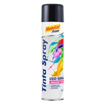 Kit com 2 unidades Tinta Spray 400ml Preto Brilhante Mundial Prime