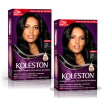 Kit com 2 unidades Tintura Koleston Preto 20