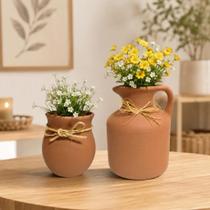 Kit Com 2 Vaso vasinho moringa Pequeno e Jarro laço Coffee Kit Com 2 Vaso vasinho moringa Pequeno e Jarro laço Coffee