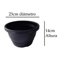 Kit com 2 vasos médios cuia redondo 23 preto Kit com 2 vasos médios cuia redondo 23 preto