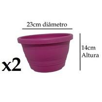 Kit com 2 vasos redondo cuia 23cm de diametro 3,7litros redondo cor rosa Kit com 2 vasos redondo cuia 23cm de diametro 3,7litros redondo cor rosa