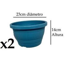 Kit com 2 vasos redondo cuia 3,7litros redondo cor azul claro