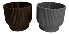 Kit com 2 Vasos Suculentas Frisado Kit com 2 Vasos Suculentas Frisado