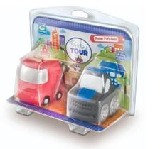 Kit com 2 Veículos de Transporte Baby Tour Brinquedos de Vinil para Bebê a Partir de 3 Meses
