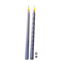 Kit Com 2 Velas Branca Led Chama Viva 27,5cm Acrilonitrilo - Bivolt.