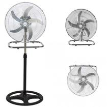 Kit Com 2 Ventiladores 3 Em 1 45Cm Coluna Preto 70W 127V