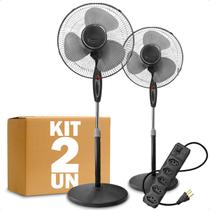 Kit com 2 Ventiladores de Coluna 127V 45W 3 Pás com Altura Ajustável até 130cm Preto com Filtro de Linha 5 Tomadas Kit com 2 Ventiladores de Coluna 127V 45W 3 Pás com Altura Ajustável até 130cm Preto com Filtro de Linha 5 Tomadas