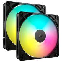 Kit com 2 Ventoinhas Corsair RS140 ARGB, 140mm, PWM, Preto - CO-9050183-WW Kit com 2 Ventoinhas Corsair RS140 ARGB, 140mm, PWM, Preto - CO-9050183-WW