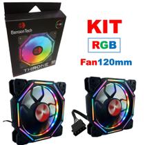 Kit com 2 Ventoinhas Gaming Fan RGB 120mm para Gabinete BansonTech Throne Bs-Lf8086