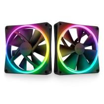 Kit com 2 Ventoinhas NZXT F140RGB Duo ,140mm, Led RGB, Preto - RF-D14DF-B1