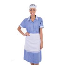 Kit com 2 Vestidos em Tecido Algodão Com Avental para Copeira, Arrumadeira, Doméstica Kit com 2 Vestidos em Tecido Algodão Com Avental para Copeira, Arrumadeira, Doméstica