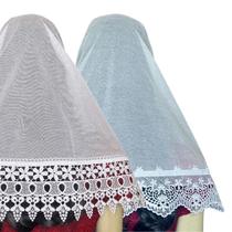 Kit Com 2 Véus Ccb Redondo Ou Quadrado Renda Larga