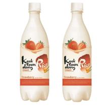 Kit com 2 Vinhos de Arroz Coreano Makgeolli Morango 750ml Kit com 2 Vinhos de Arroz Coreano Makgeolli Morango 750ml