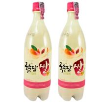 Kit com 2 Vinhos de Arroz Coreano Makgeolli Pêssego 750ml