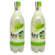 Kit com 2 Vinhos de Arroz Coreano Makgeolli Uva 750ml
