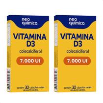 Kit Com 2 - Vitaminas D3 7.000ui Com 30 Cps Cada Neo Quimica Kit Com 2 - Vitaminas D3 7.000ui Com 30 Cps Cada Neo Quimica