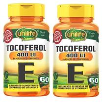 Kit com 2 Vitaminas e Tocoferol 60 Capsulas 400 Ui Unilife Original