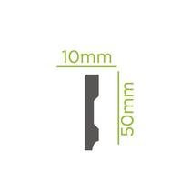 Kit com 20 Barras Rodapé de Poliestireno Slim 5cmX10mm Liso 48m