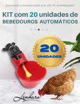 Kit com 20 Bebedouros para Galinha / Automático / Copinho / Copo / Bebedor para Aves, Galinha, Frangos, Codornas com Pistão - LMS-DW-BP-1020