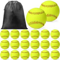 Kit com 20 bolas de softbol Sonwyoung tamanho oficial 28 cm para treino Kit com 20 bolas de softbol Sonwyoung tamanho oficial 28 cm para treino