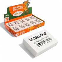 Kit Com 20 Borrachas Grandes Brancas LEO&LEO Escolar