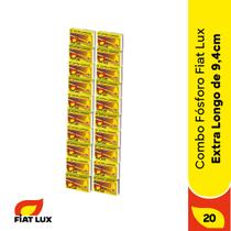 Kit com 20 caixas de Fósforo Fiat Lux extra longo de 9,4cm