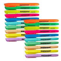 Kit Com 20 Canetas Marca Texto Coloridas Masterprint Tons Pastel Neon