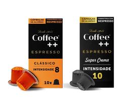 Kit com 20 Cápsulas Para Nespresso Coffee Mais Classico e Intenso Super Crema