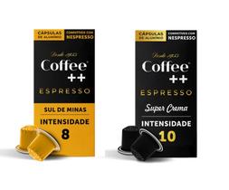 Kit com 20 Cápsulas Para Nespresso Coffee Mais Super Crema e Sul de Minas Kit com 20 Cápsulas Para Nespresso Coffee Mais Super Crema e Sul de Minas