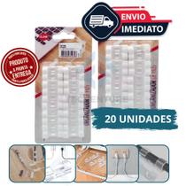 Kit com 20 Clips Fixadores para Organização de Fios e Cabos Fácil Instalação e Alta Fixação