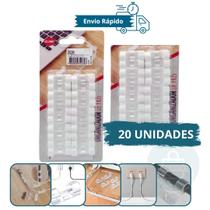 Kit com 20 Clips Fixadores para Organização de Fios e Cabos Fácil Instalação e Alta Fixação