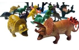 Kit Com 20 Dinossauro Borracha Miniatura Bichos Animais - Dino World