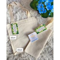 Kit com 20 ecobags - 20x20cm Lisa - 100% algodão cru