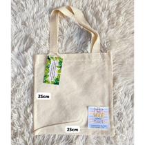 Kit com 20 ecobags 25x25cm Lisa - 100% algodão cru