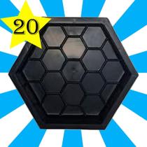 Kit com 20 Forma Plástica Sextavada Estriada Colmeia 06cm - 25x25x06