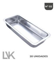 Kit com 20 Formas de Pão Caseiro Número 02 em Alumínio Polido. - Luvika
