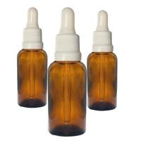 Kit Com 20 Frasco Conta Gotas Ambar 50Ml Tampa Branca