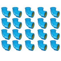 Kit Com 20 Joelho Soldável Bucha Latão 90 25mmx1/2 Azul