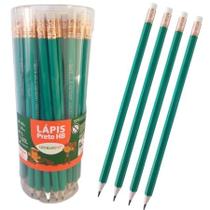 Kit com 20 Lapis de Escrever preto HB Verde sextavado.