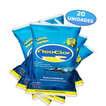 Kit com 20 Pastilhas De Cloro Neoclor Tablete Premium Para Piscinas - Atacado Revenda