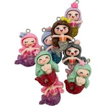 Kit com 20 pingentes de sereias para montar bijuterias divertidas colares pulseiras chaveiros.