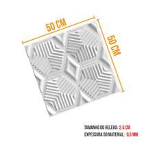 Kit com 20 Placas 3D Revestimento de Parede 50x50cm