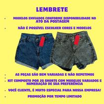 Kit com 20 Shorts Jeans Femininos Cintura Alta REVENDA DIRETO DA FABRICA