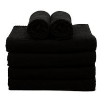 Kit com 20 Toalhas de Rosto Para Salão de Beleza Soft - 40x60cm - Preto