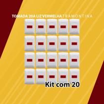 Kit com 20 tomada 20a liz vermelha tramontina